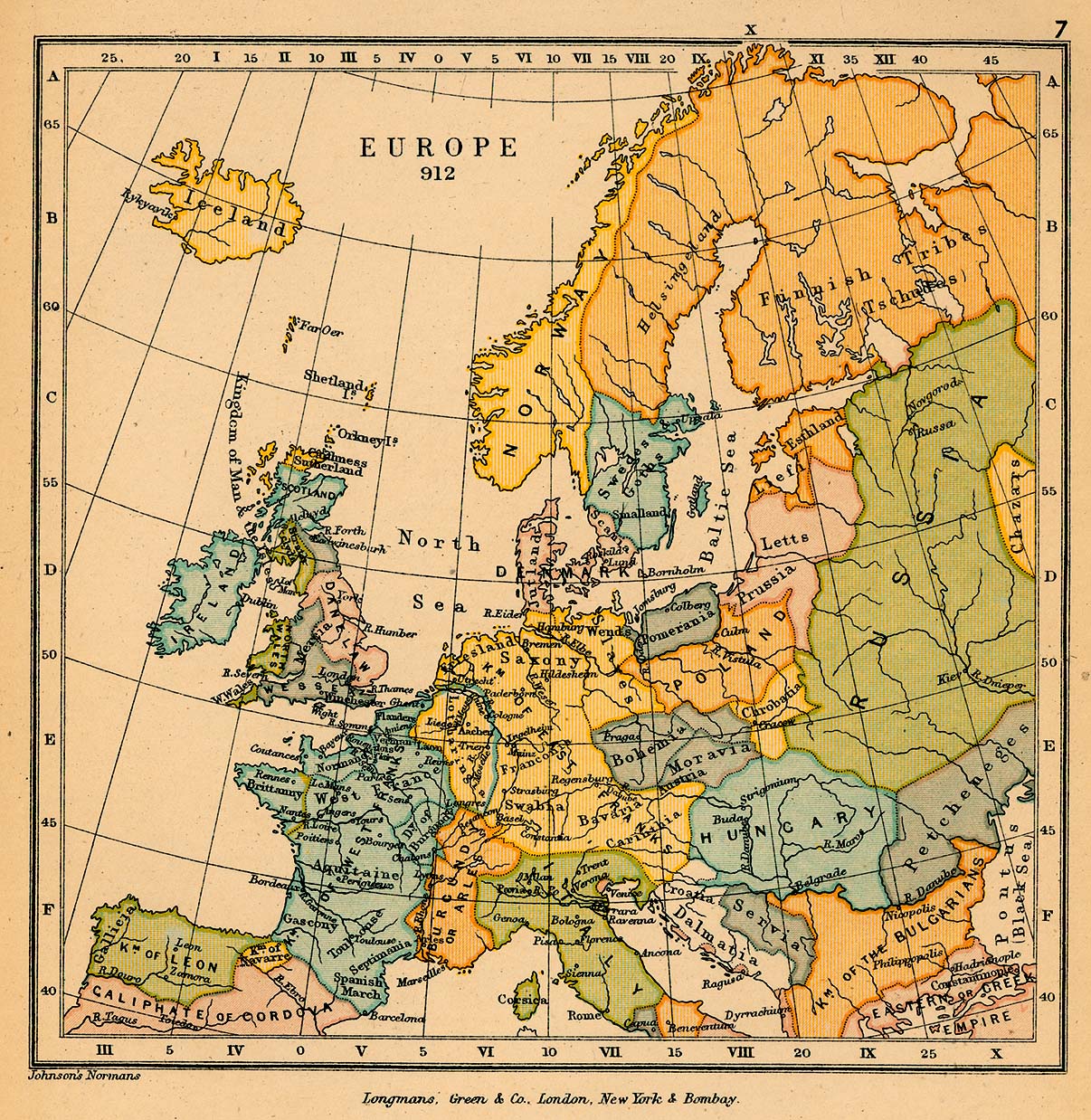 Map of Europe in 912