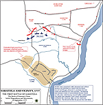 Map of the First Battle of Saratoga - Initial Dispositions - September 19, 1777