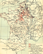 Map of France, 1035