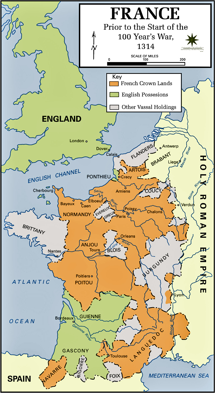 Map of France in 1314