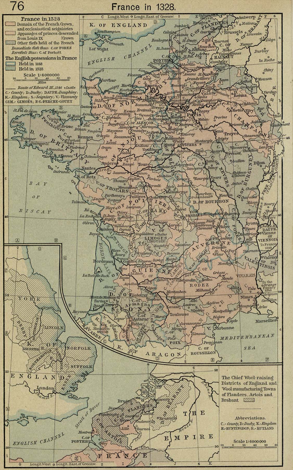 Map of France 1328