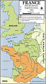 Map of France 1422