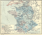 Map of France 1453