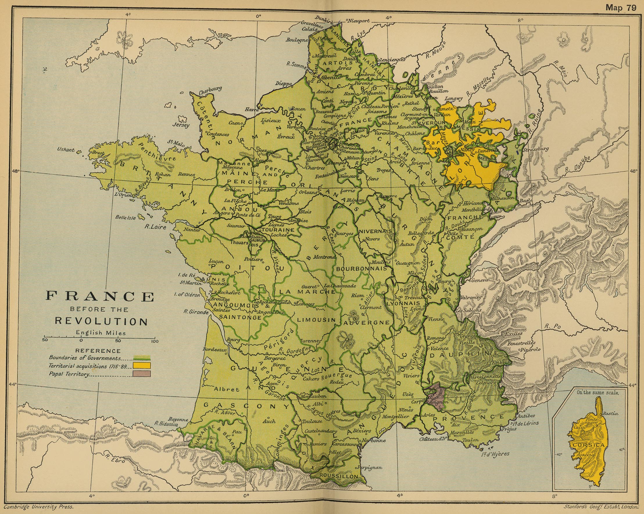 Map of France before the Revolution