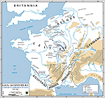 Map of Gaul in 52 BC: From Gergovia to Alesia