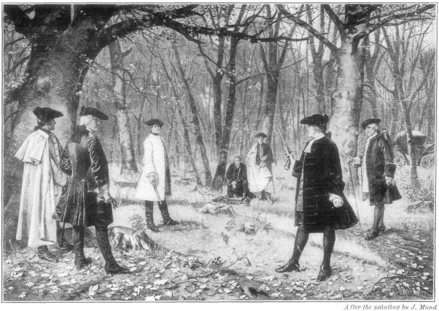 Picture of the Hamilton-Burr Duel, which took place July 11, 1804.
