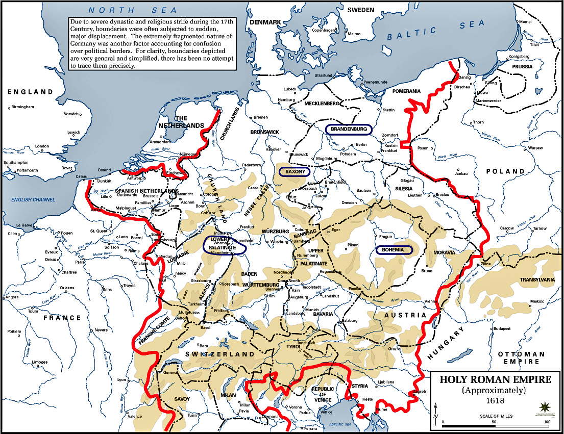 Map of the Holy Roman Empire 1618