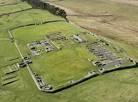 Aerial View of Housesteads Roman Fort / Hadrian's Wall