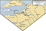 Map of Edward's Route to Crecy - France 1346