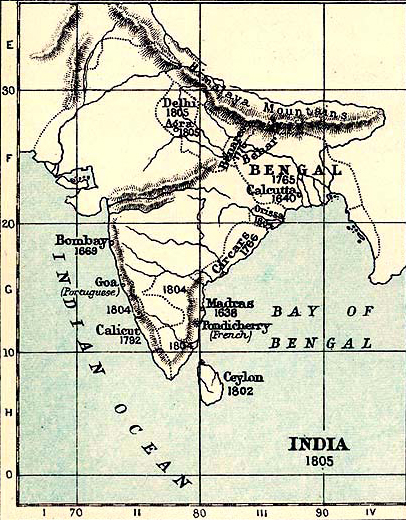 Map of India in 1805