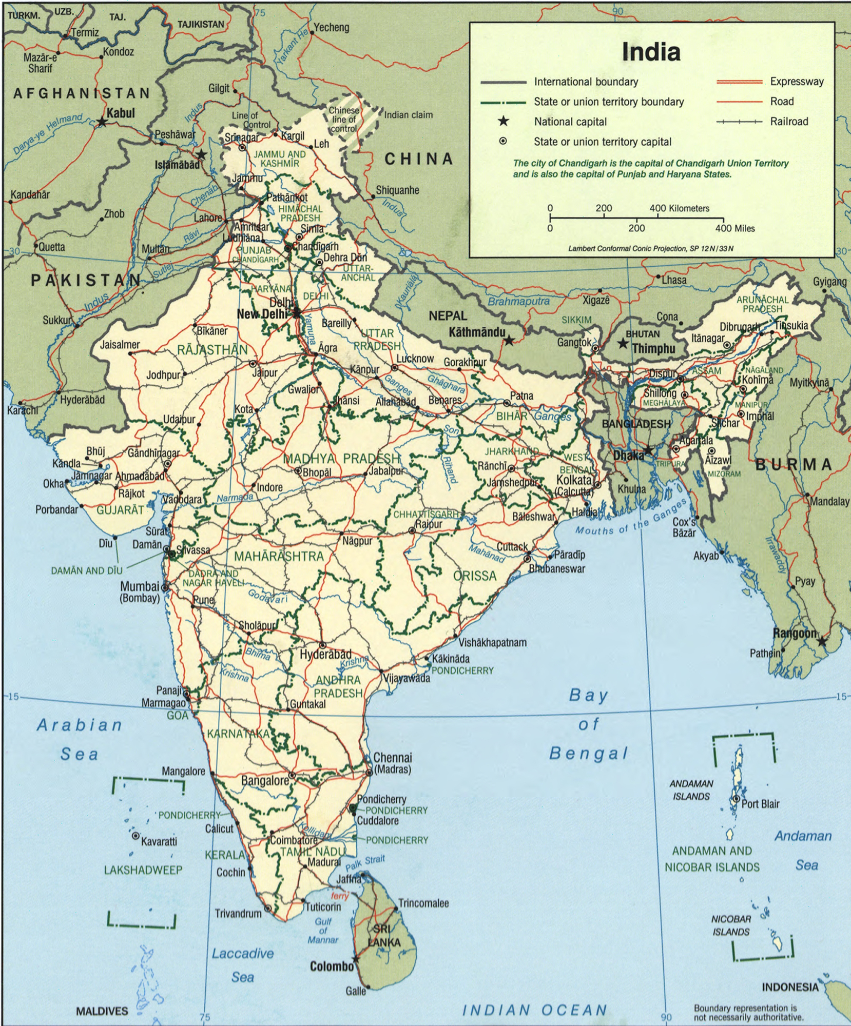 Map of India 2001