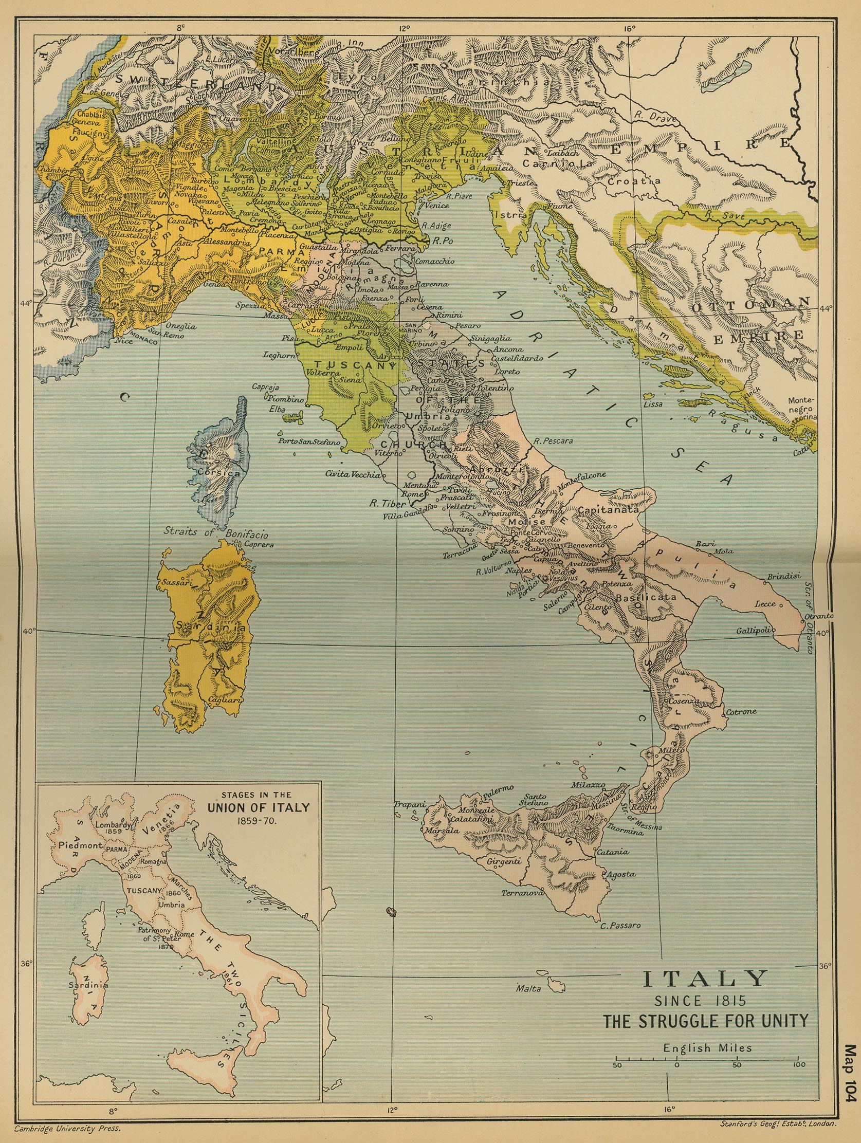 italy map 1850