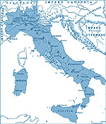 Map of Italy 1861