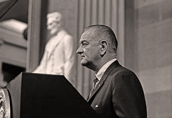 PRESIDENT LYNDON B. JOHNSON AT WASHINGTON D.C. SHORTLY BEFORE SIGNING THE VOTING RIGHTS ACT ON AUGUST 6, 1965