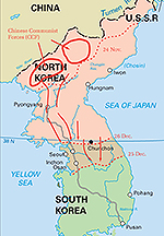 Map of the Korean War: November 3, 1950 - January 1951
