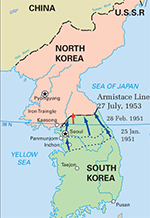 Map of the Korean War: January 1951 - July 1953