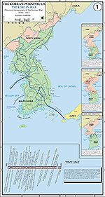 Map of the Korean War: Principal Campaigns 1950 - 1953.