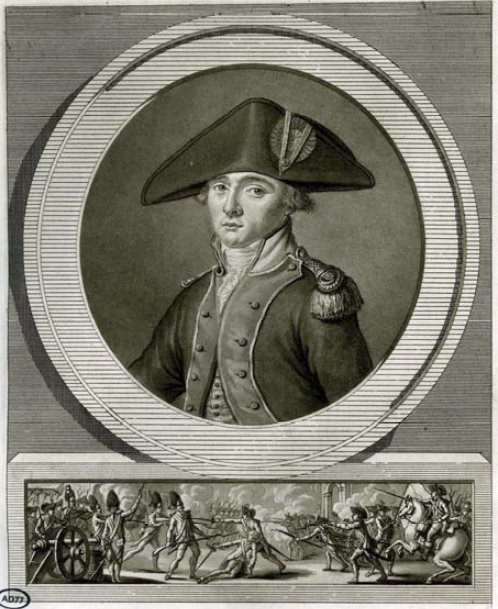 Portrait of General La Fayette and the Battle of Brandywine, 1777