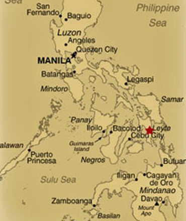 MAP LOCATION OF LEYTE - PHILIPPINES