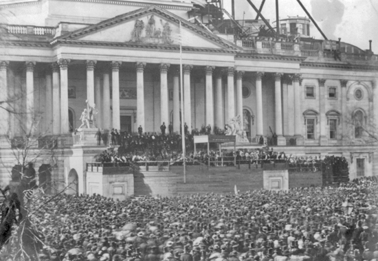 ABRAHAM LINCOLN'S INAUGURATION AT THE U.S. CAPITOL - 1861