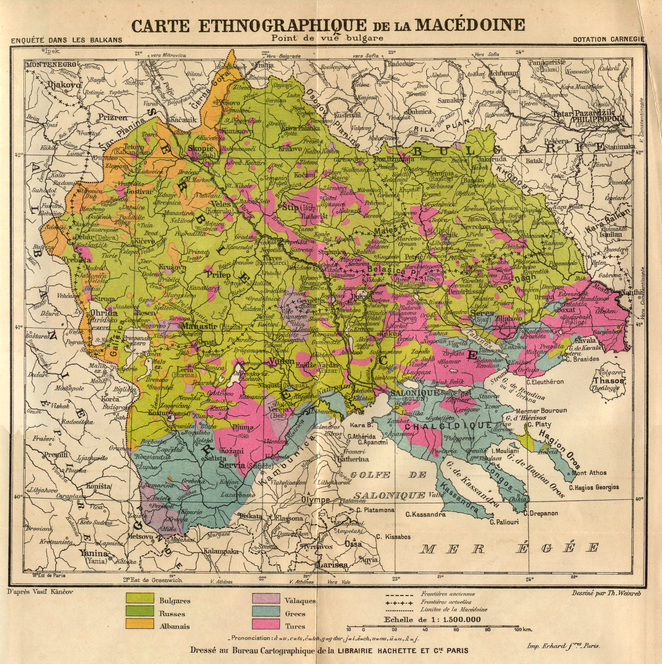 Map of Macedonia from the point of view of the Bulgarians 1914