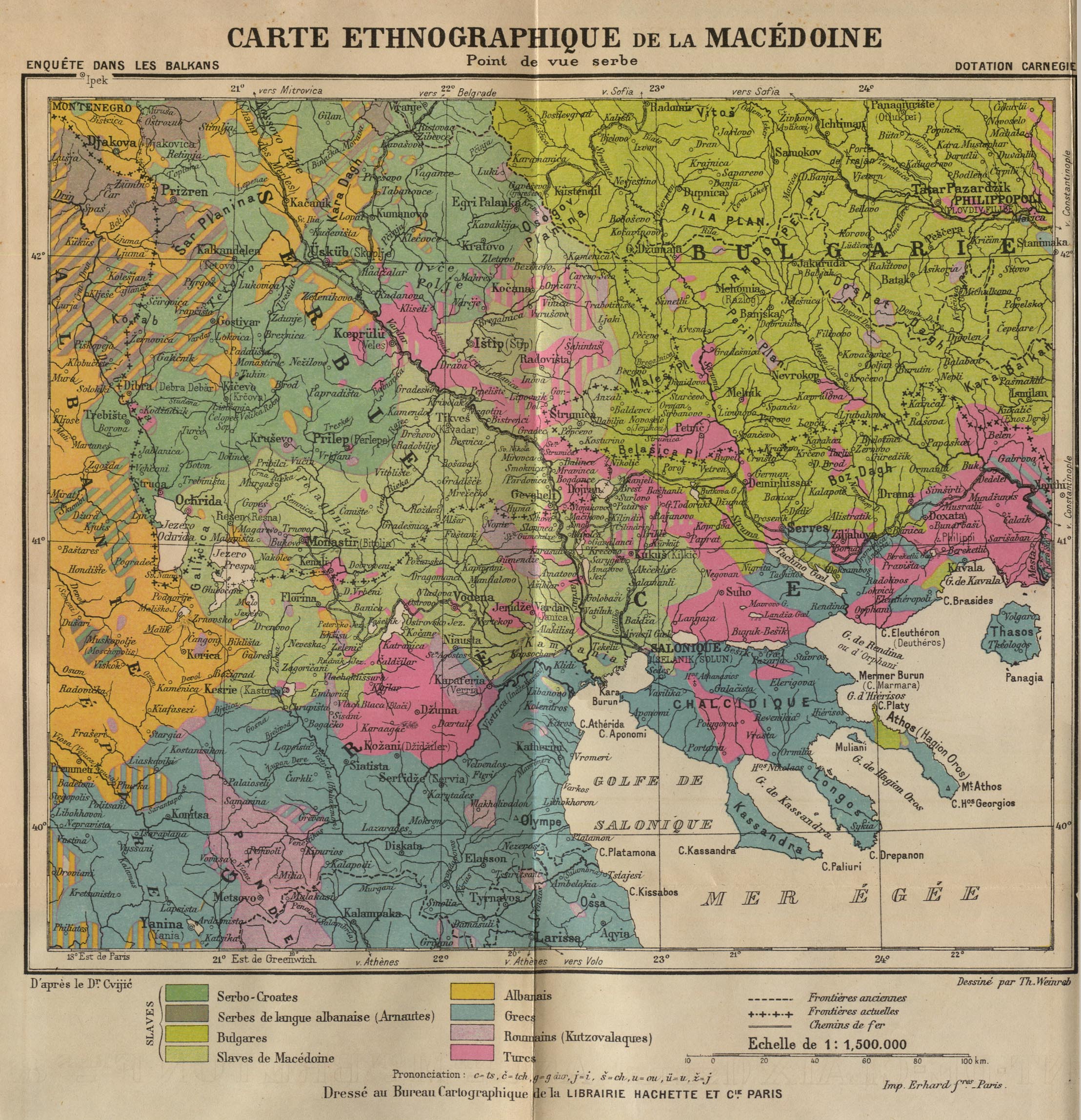 Map of Macedonia from the point of view of the Serbs 1914