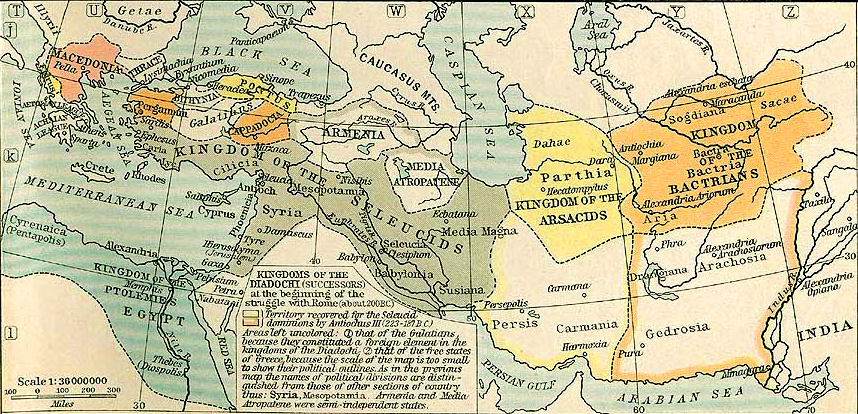 Map of the Macedonian Empire 200 BC