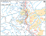 Map of World War II: Ardennes. German Counter-Offensive. Operations January 17 - February 7, 1945