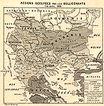 Balkans April 1913: Serbia, Montenegro, Bulgaria, Greek, Border Albania after the Conference at London, Border after the Serbo-Bulgarian Treaty of March 13, 1912
