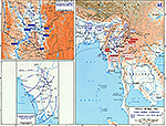 Map of World War II: China and Burma. Third Burma Campaign. Slim's Offensive June 1944 - March 1945.