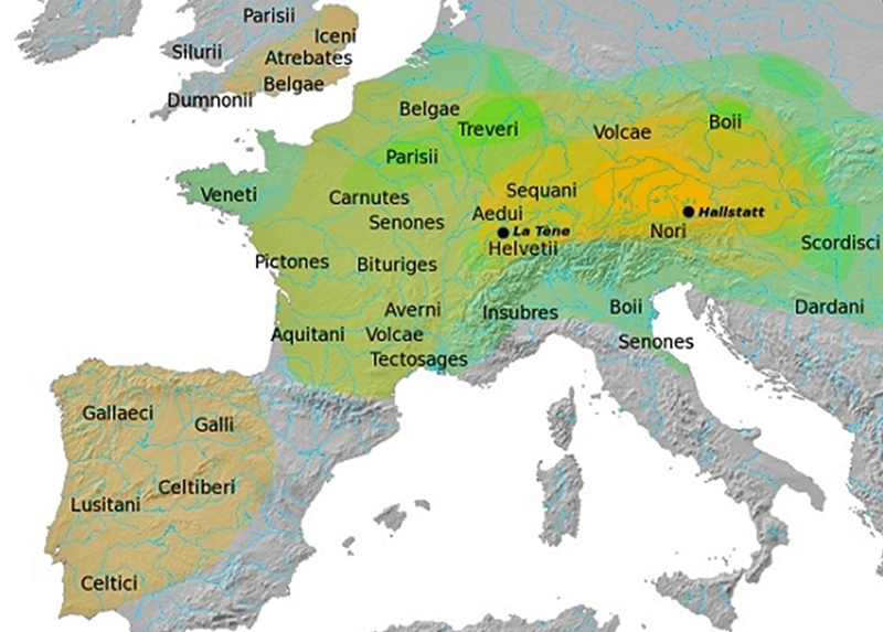 Historical Map of the Celtic Tribes