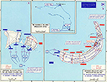 Map of World War II: The Pacific. The Marshall Islands: Kwajalein Atoll February 1944.
