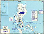 Map of World War II: Southeast Asia. Luzon, Philippines, Communications Net, American Dispositions, December 8, 1941.