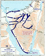 History Map of the Sinai Peninsula: Israel's War of Independence, The Six Day War, Conquest of Sinai, June 7-8, 1967.