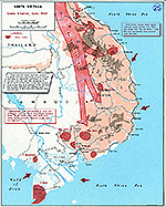 History Map of the Vietnam War. South Vietnam, Enemy Situation, Early 1964.