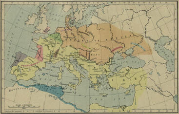 Map of Attila's Empire in 450