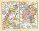 Typical German States Before and since the French Revolution: I. Baden. Insets: The County of Sponheim. Lordship of Gravenstein. Baden since 1801. II. Wurtemberg. Insets: County of Horburg and Lordship of Reichenweier. Principality-County of Montbeliard. Wurtemberg since 1495.