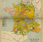 Map of France 1461