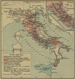 Map of Italy about 1050. Inset: The Patrimony of St. Peter.
