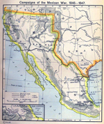 Campaigns of the Mexican War, 1846-1847. Inset: Route from Vera Cruz to Mexico.