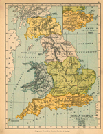 Roman Britain Circa 400. Inset: Kent at the coming of the Saxons in 525