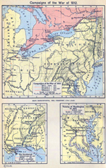 Campaigns of the War of 1812. The Southwest. Vicinity of Washington in 1814.
