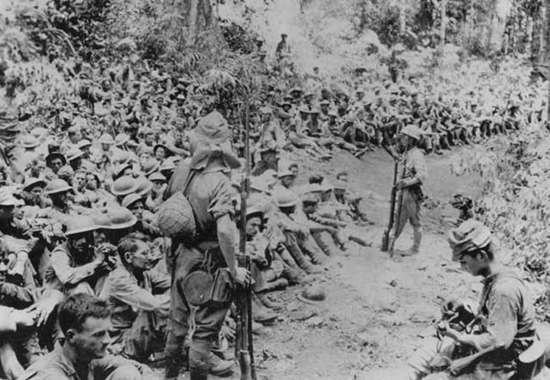 The march of death. Taken during the March of Death from Bataan to Cabana Tuan prison camp. May 1942.