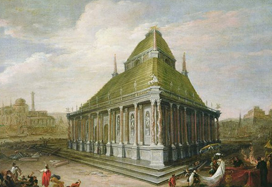 Artistic rendering of the Mausoleum of Halicarnassus