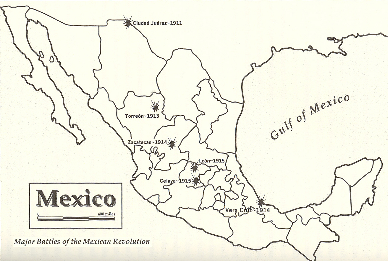 Historical Map of the Major Battles of the Mexican Revolution