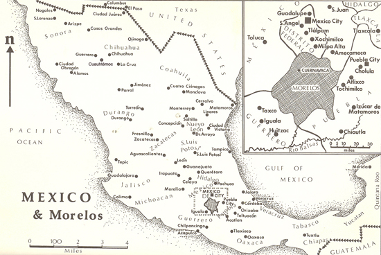 Map of Morelos, Mexico - 1910
