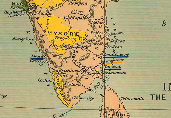 Map of Mysore With Its Capital Bangalore