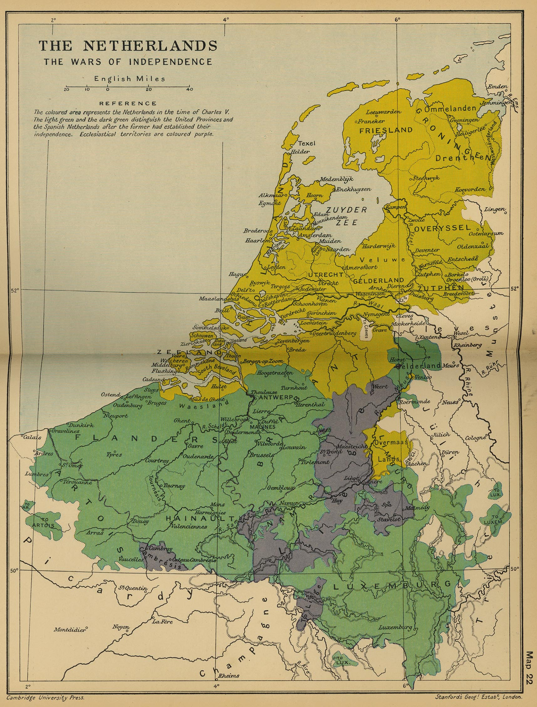 Map of the Netherlands 1568: The Wars of Independence