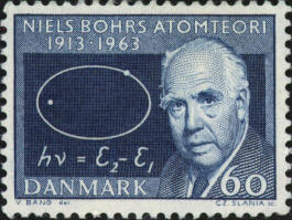 NIELS BOHR ON A DANISH STAMP, 1963