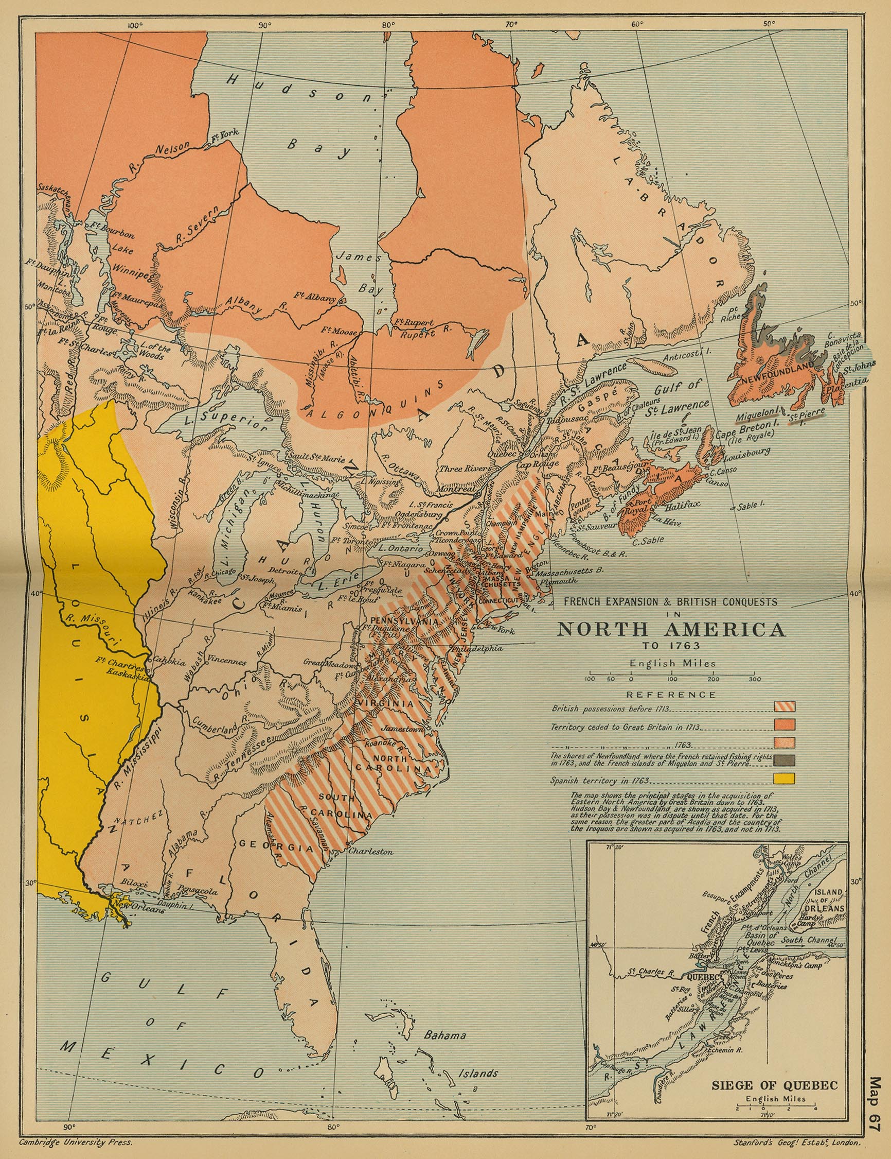Map of North America to 1763